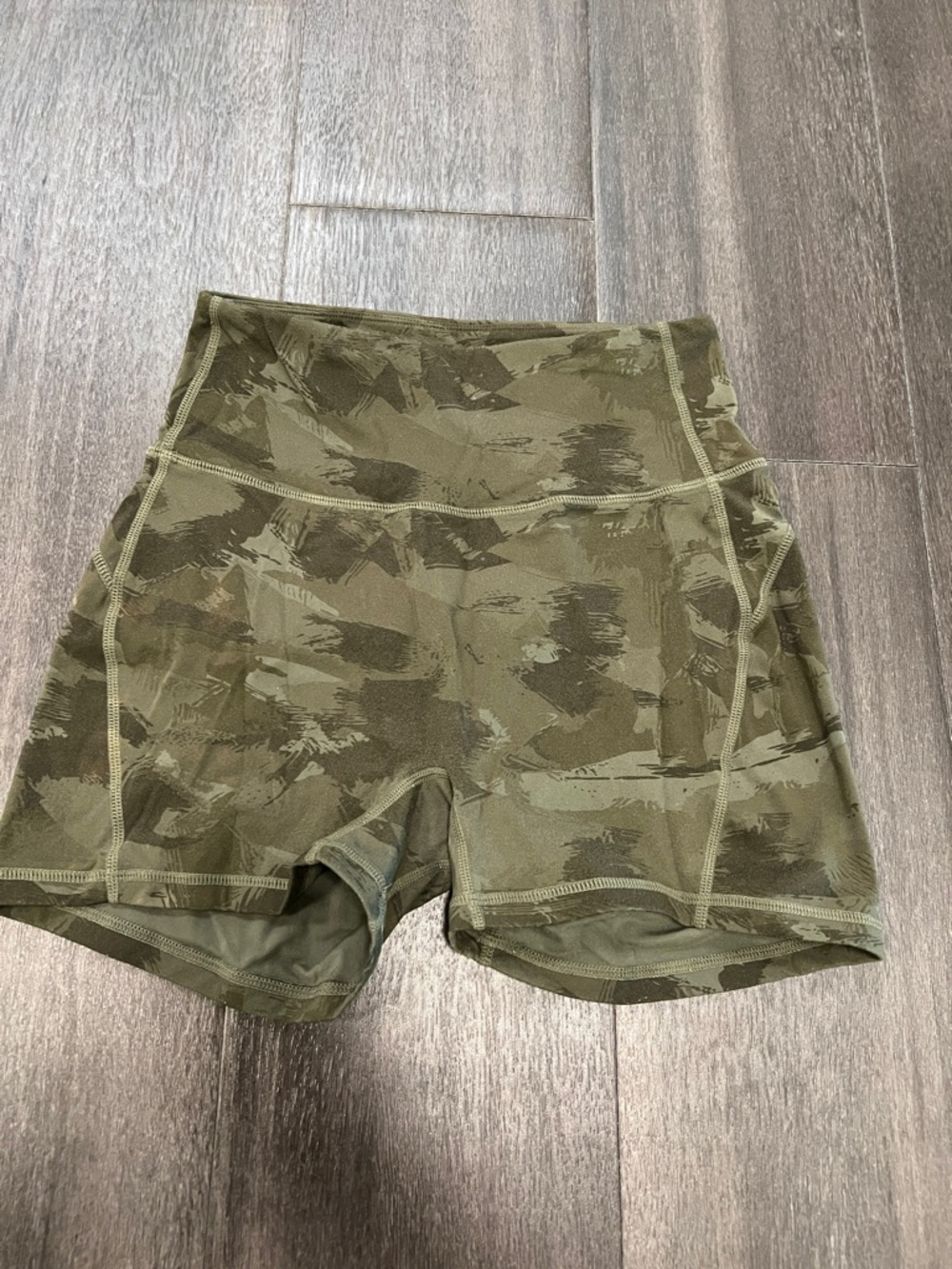 High-Rise Olive Green Women’s Active Shorts